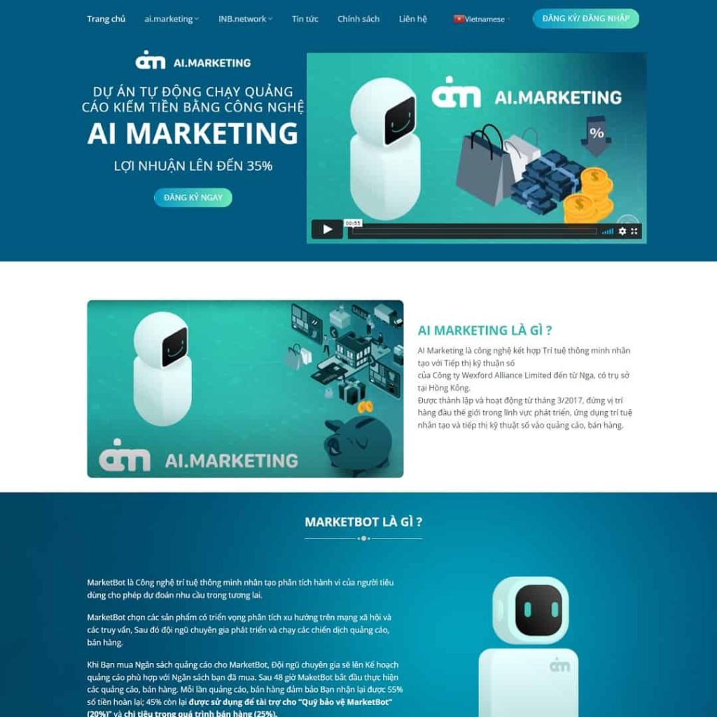 Theme giới thiệu dự án đầu tư online