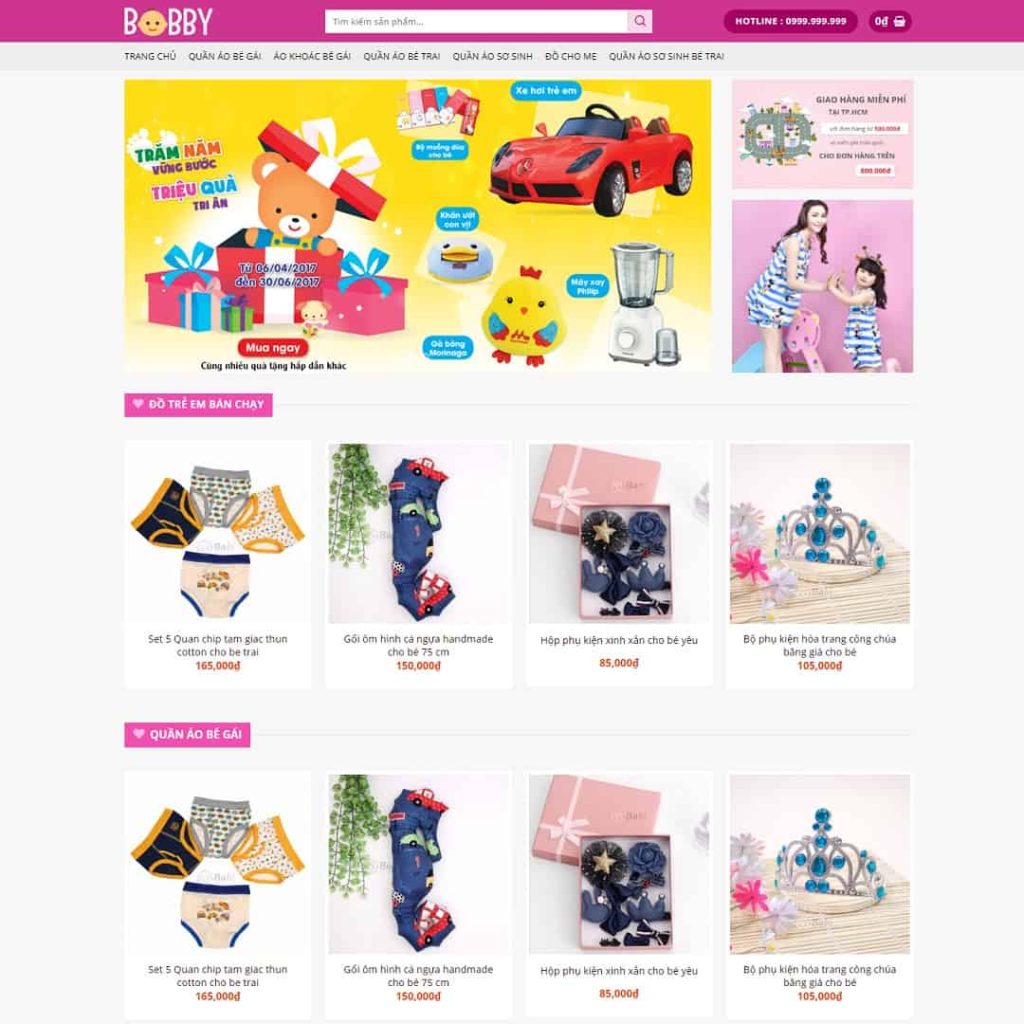 Theme thời trang trẻ em
