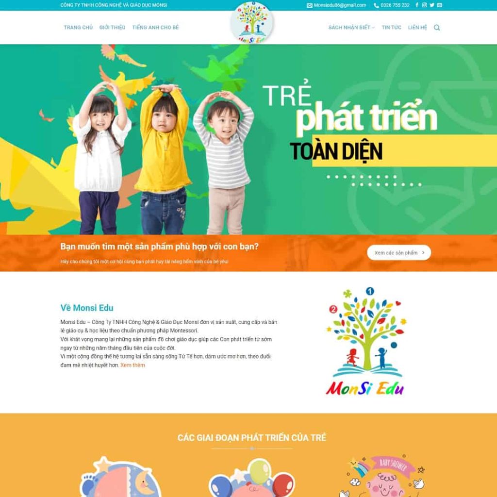 Theme bán đồ chơi, thiết bị giáo dục cho trẻ