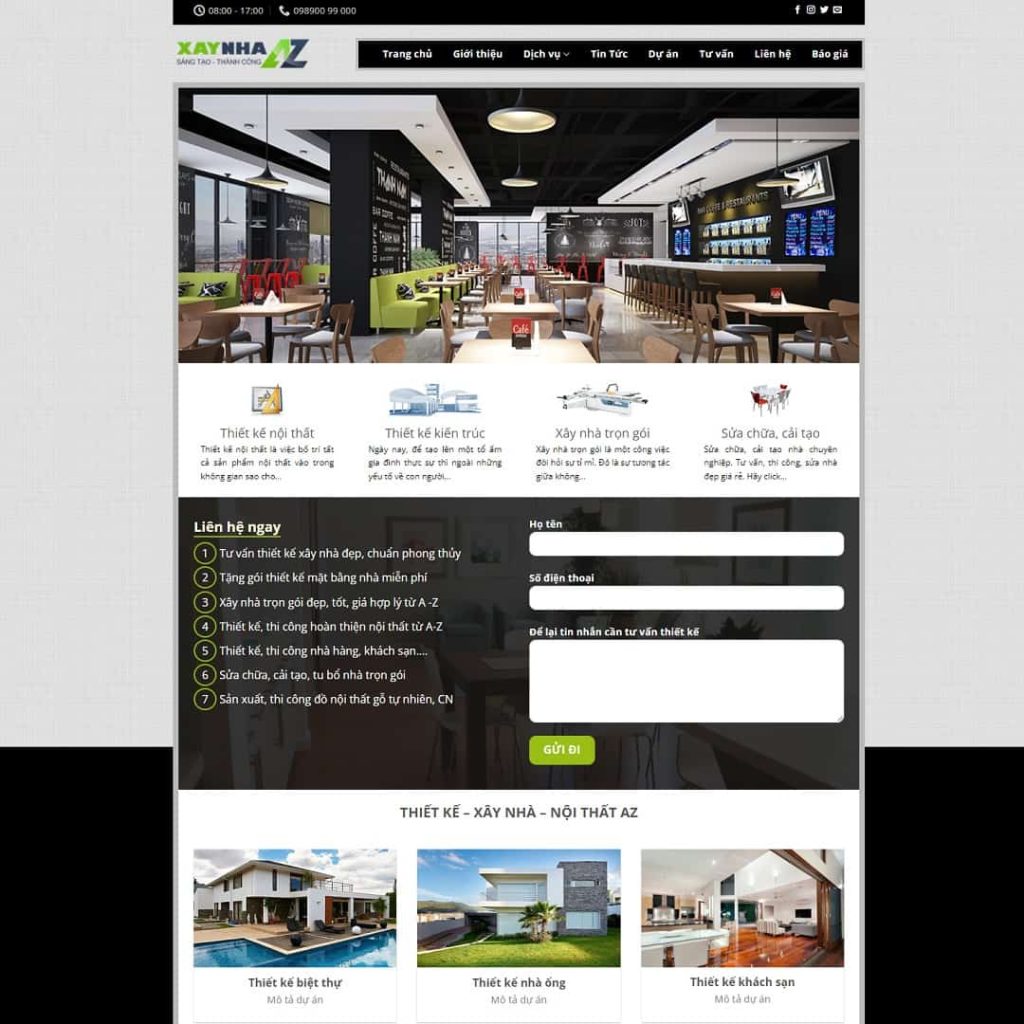 Theme công ty kiến trúc, xây dựng