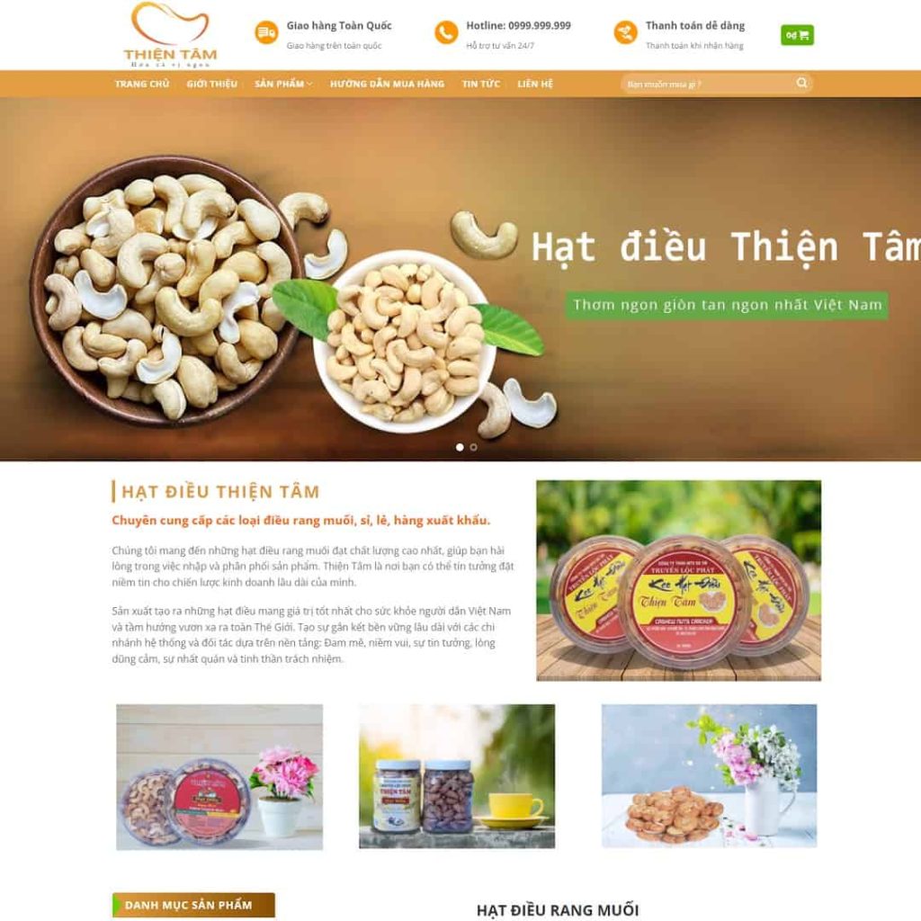 Theme bán hạt điều, thực phẩm 02