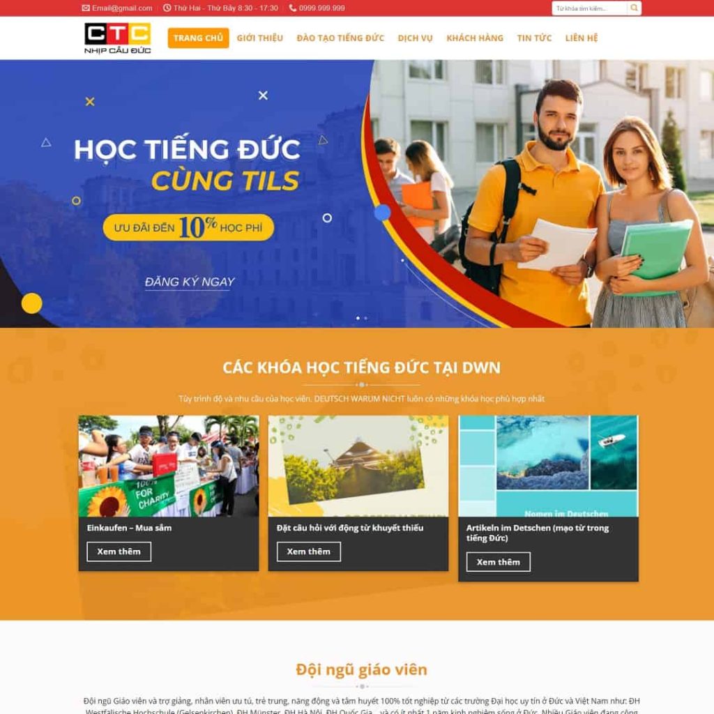 Theme trung tâm đào tạo tiếng Đức
