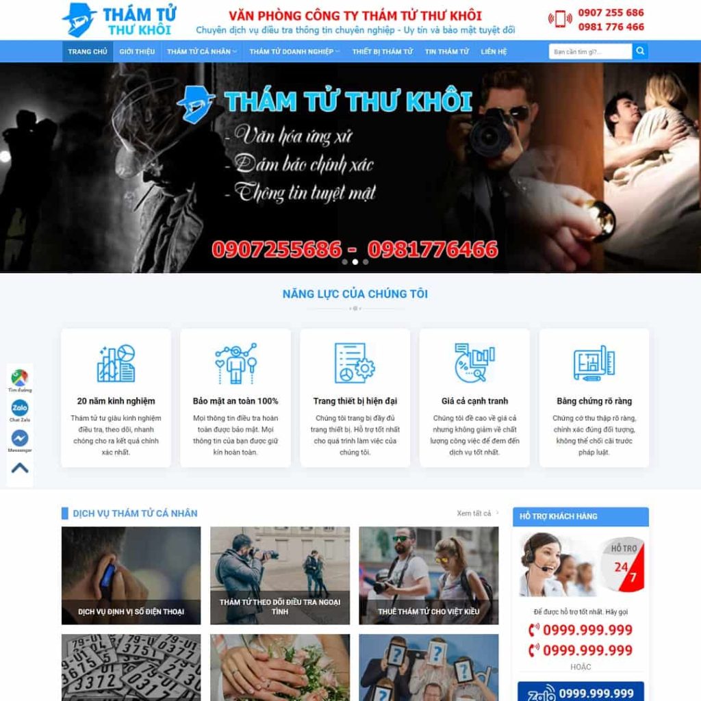 Theme công ty, dịch vụ thám tử