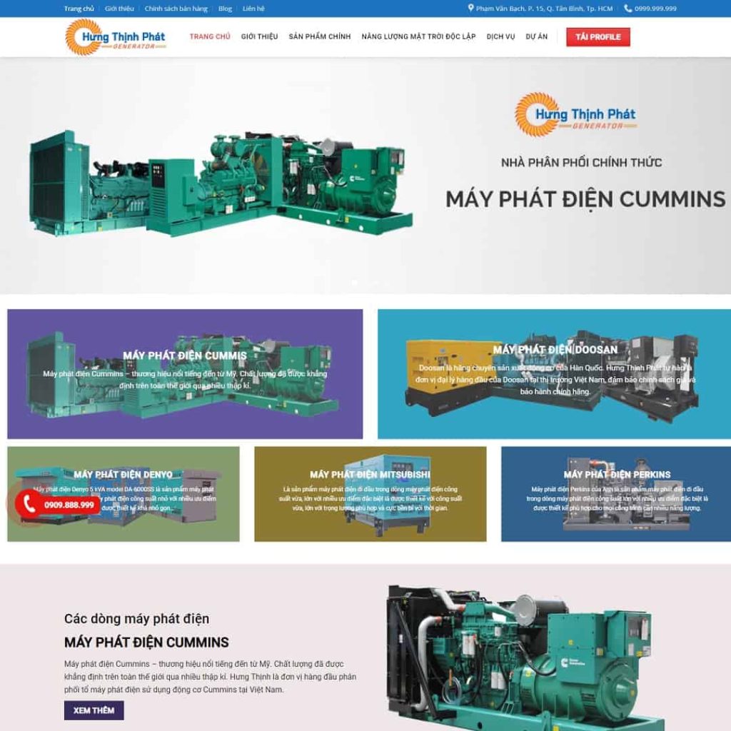 Theme công ty cung cấp máy phát điện