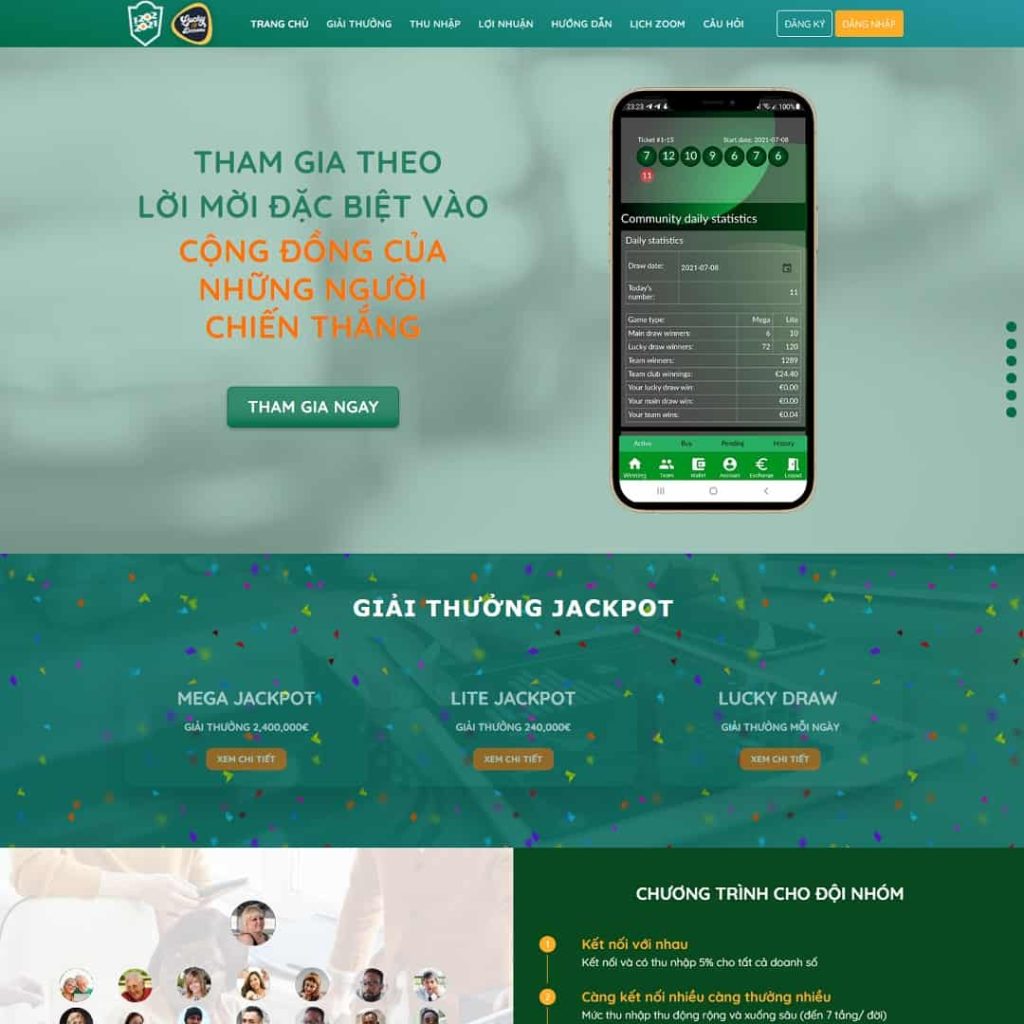 Theme giới thiệu đầu tư xổ số luckydozens