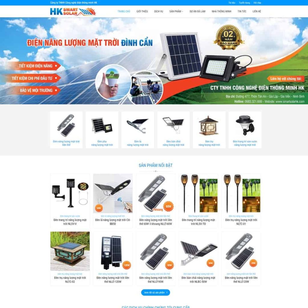 Theme bán đèn led, thiết bị năng lượng mặt trời