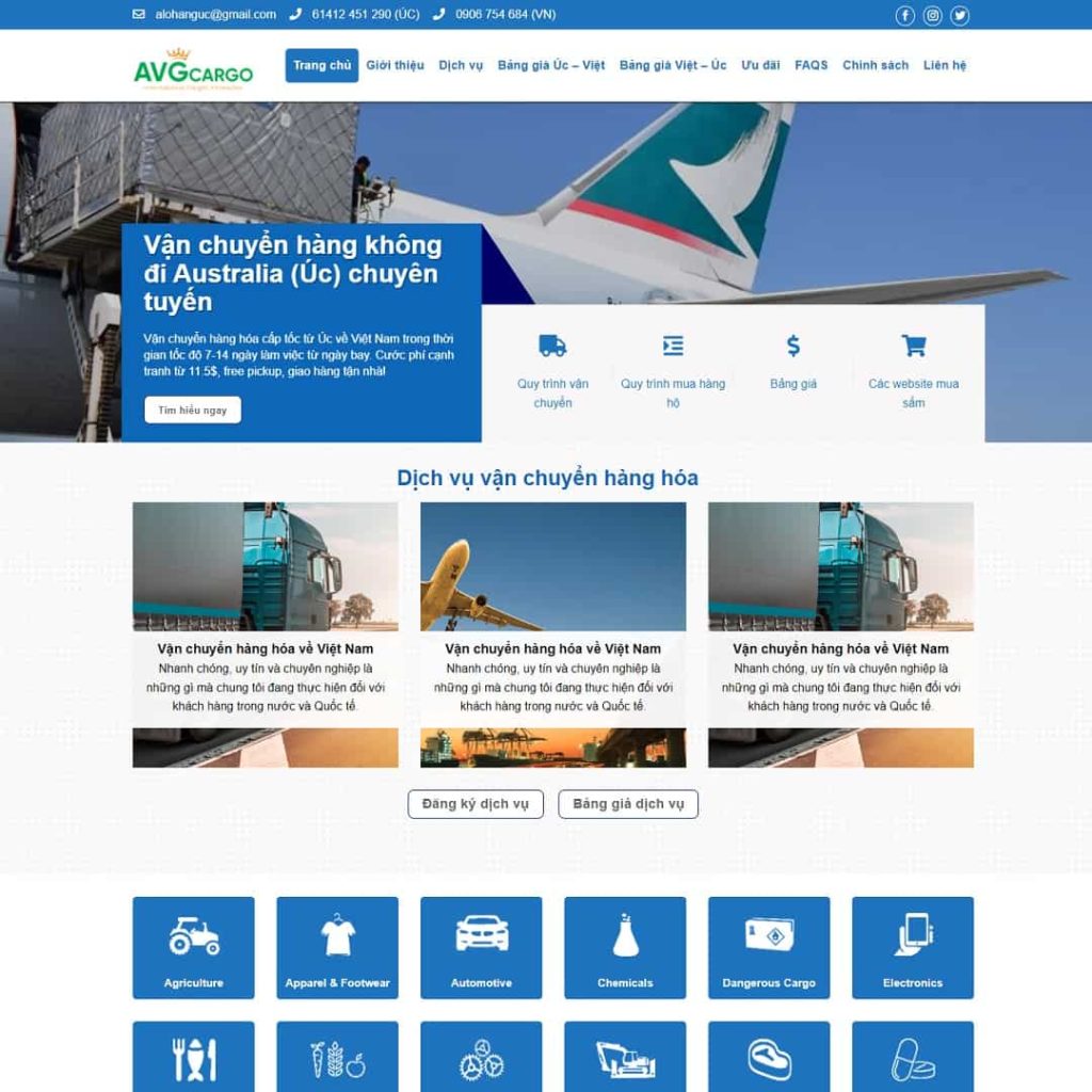 Theme dịch vụ vận chuyển quốc tế logistic