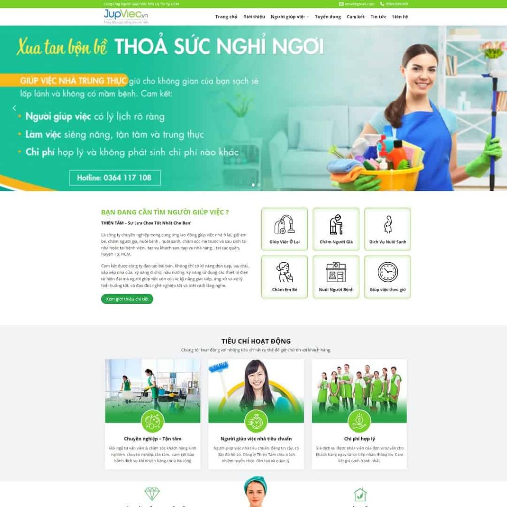 Theme dịch vụ giúp việc nhà