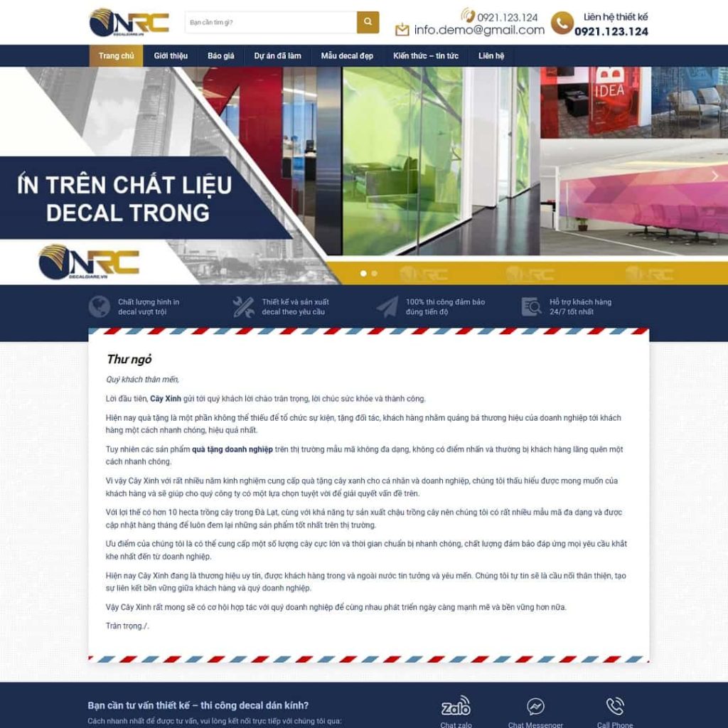 Theme dịch vụ thi công dán decal