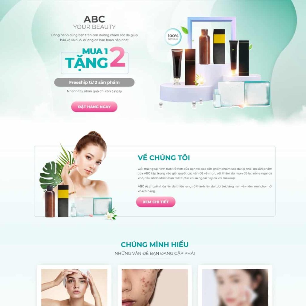 Theme Landing page mỹ phẩm