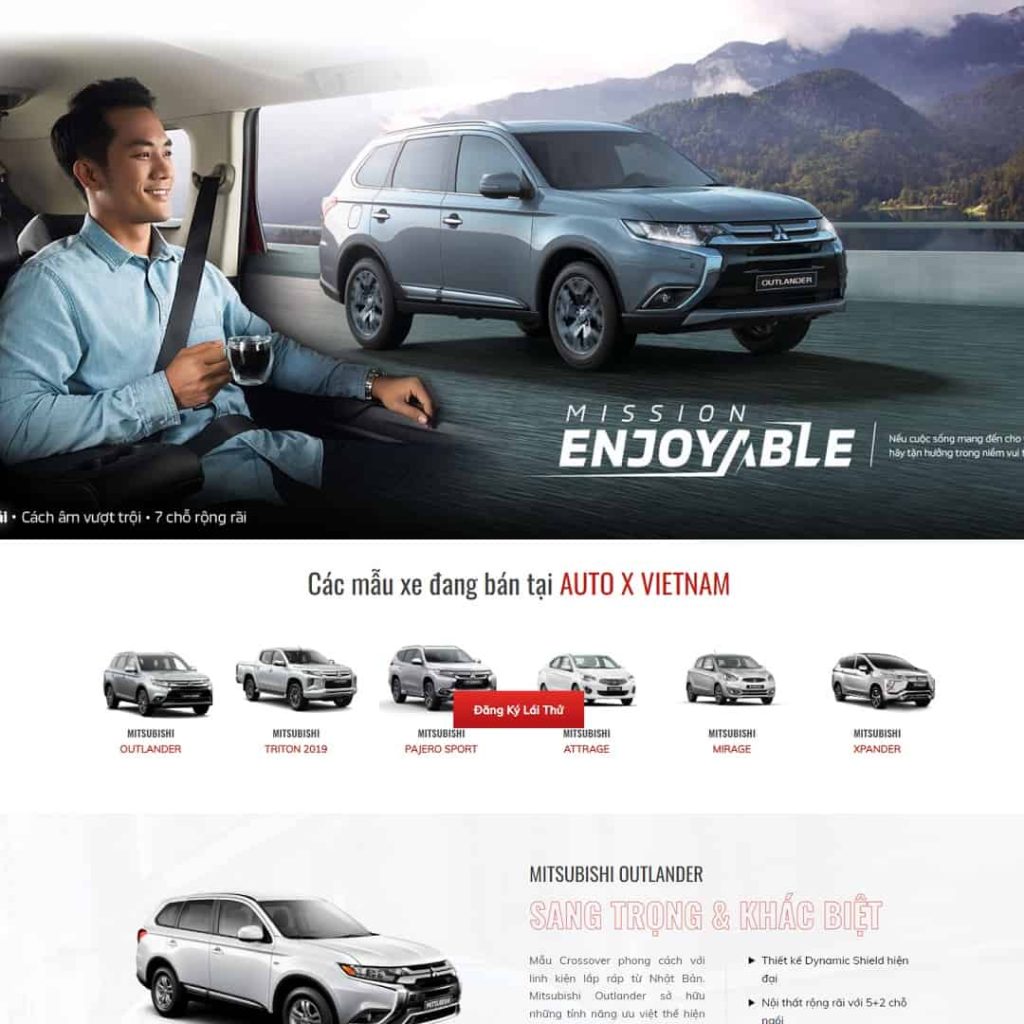 Theme Landing page giới thiệu ôtô