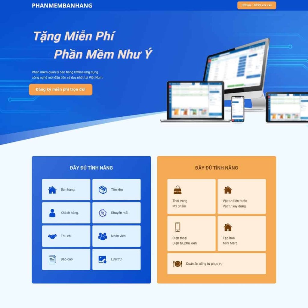 Theme Landing page giới thiệu phần mềm