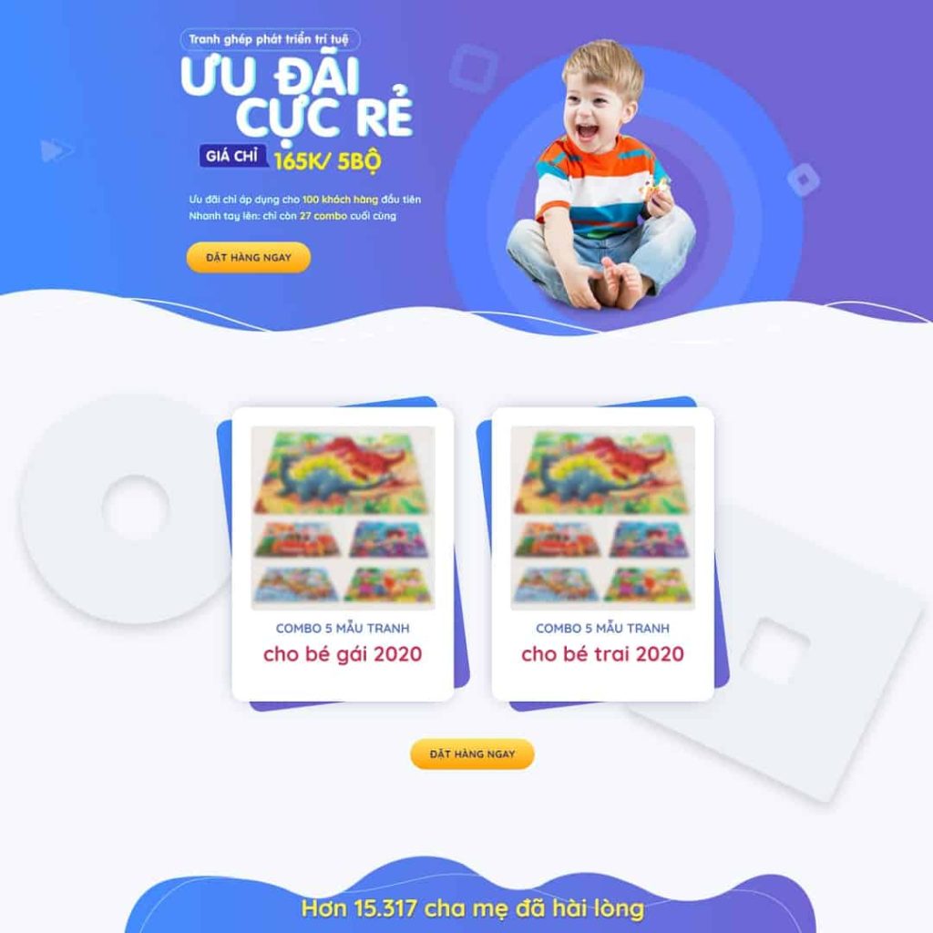 Theme Landing page đồ chơi xếp hình