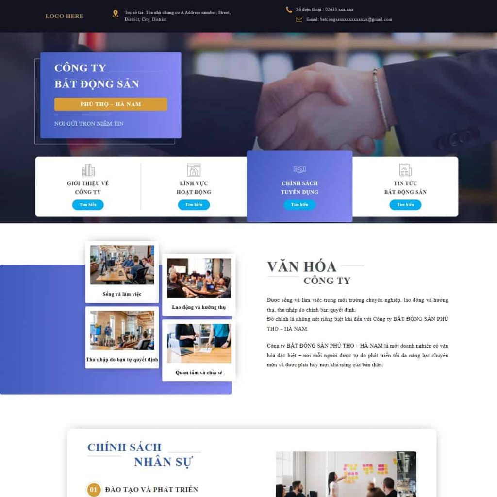 Theme Landing page tuyển dụng