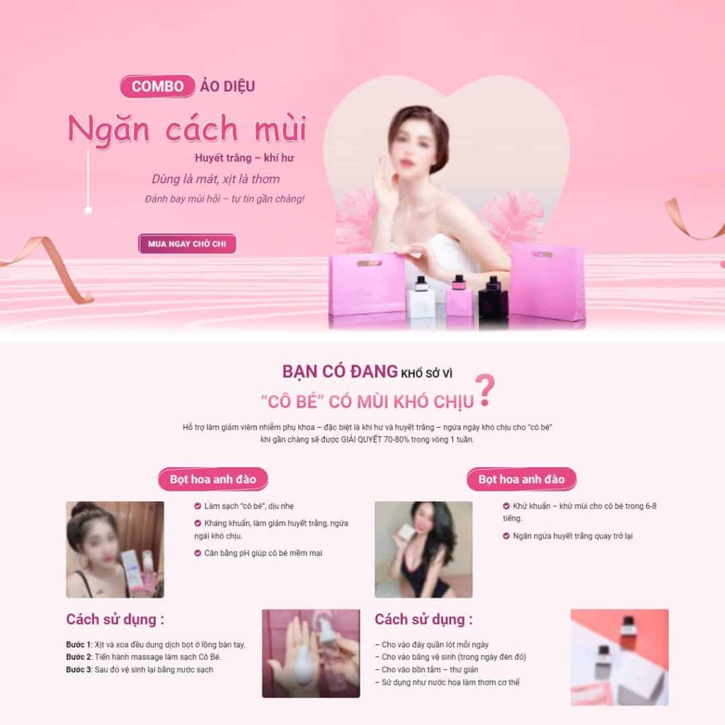 Theme Landing page nước xịt thơm
