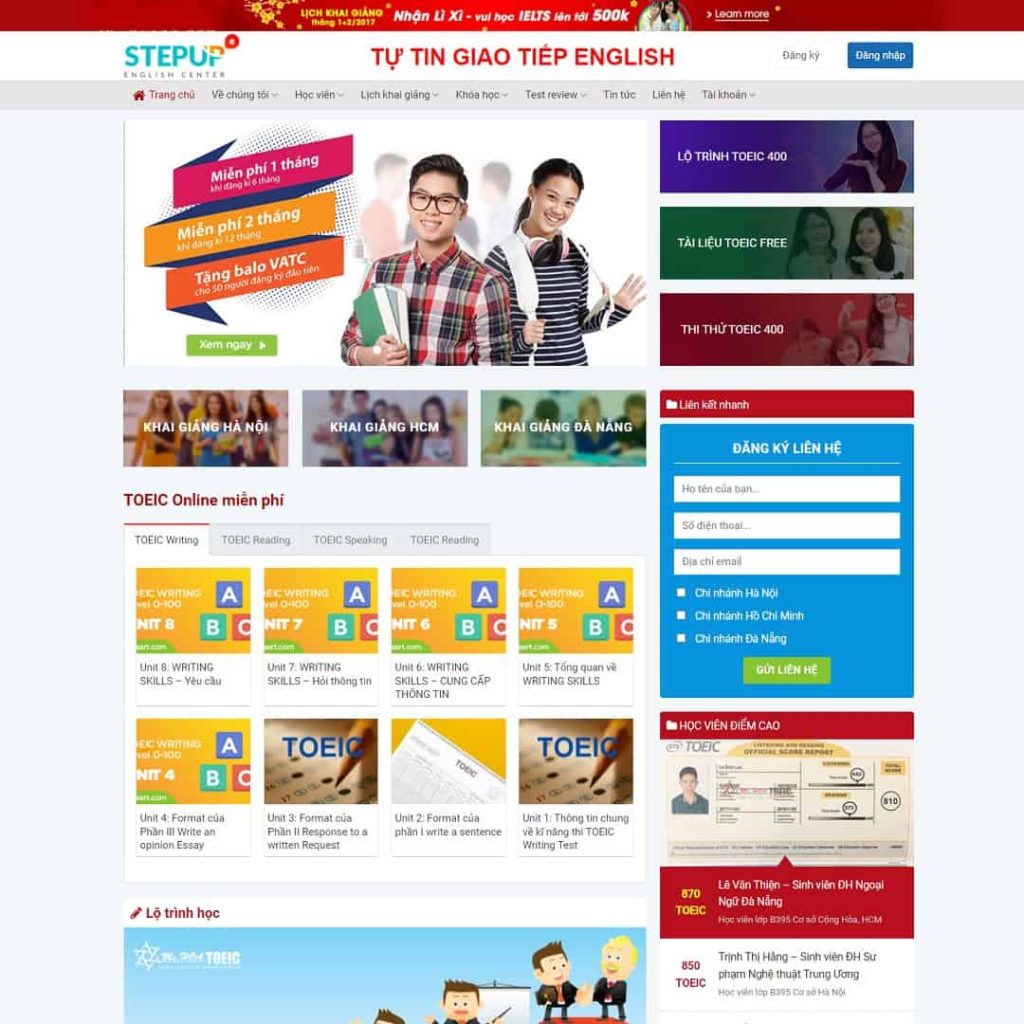 Theme trung tâm anh ngữ