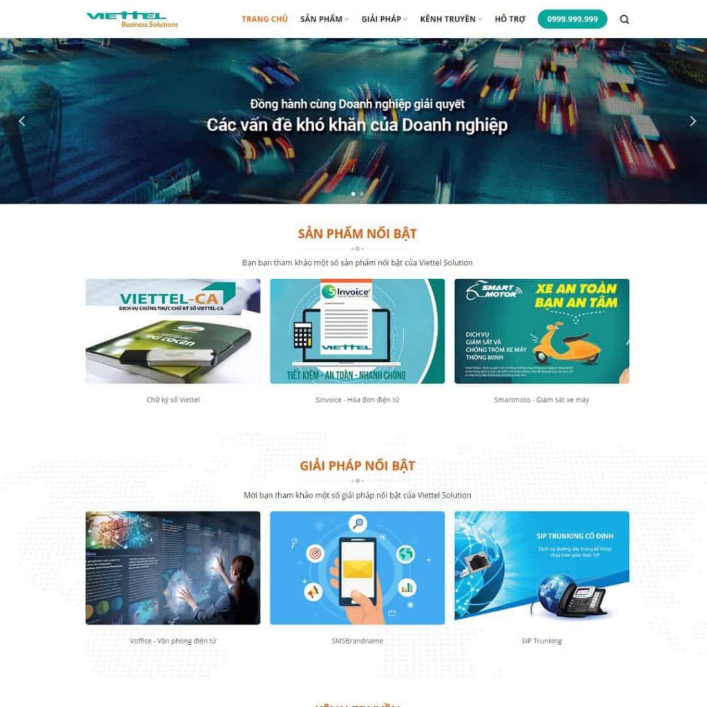 Theme giới thiệu công ty dịch vụ viễn thông, internet