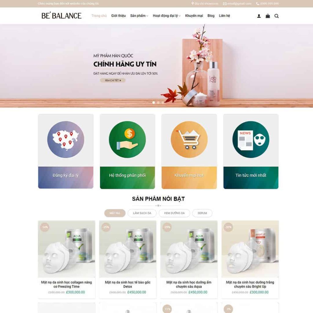 Theme Shop mỹ phẩm 01