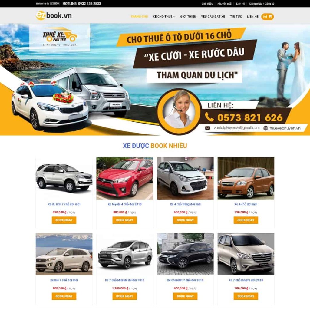 Theme dịch vụ thuê xe du lịch
