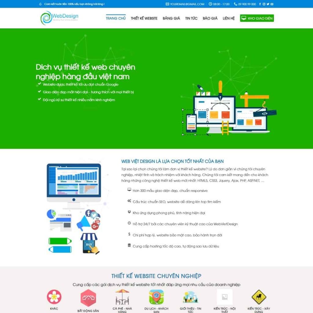 Theme công ty thiết kế website