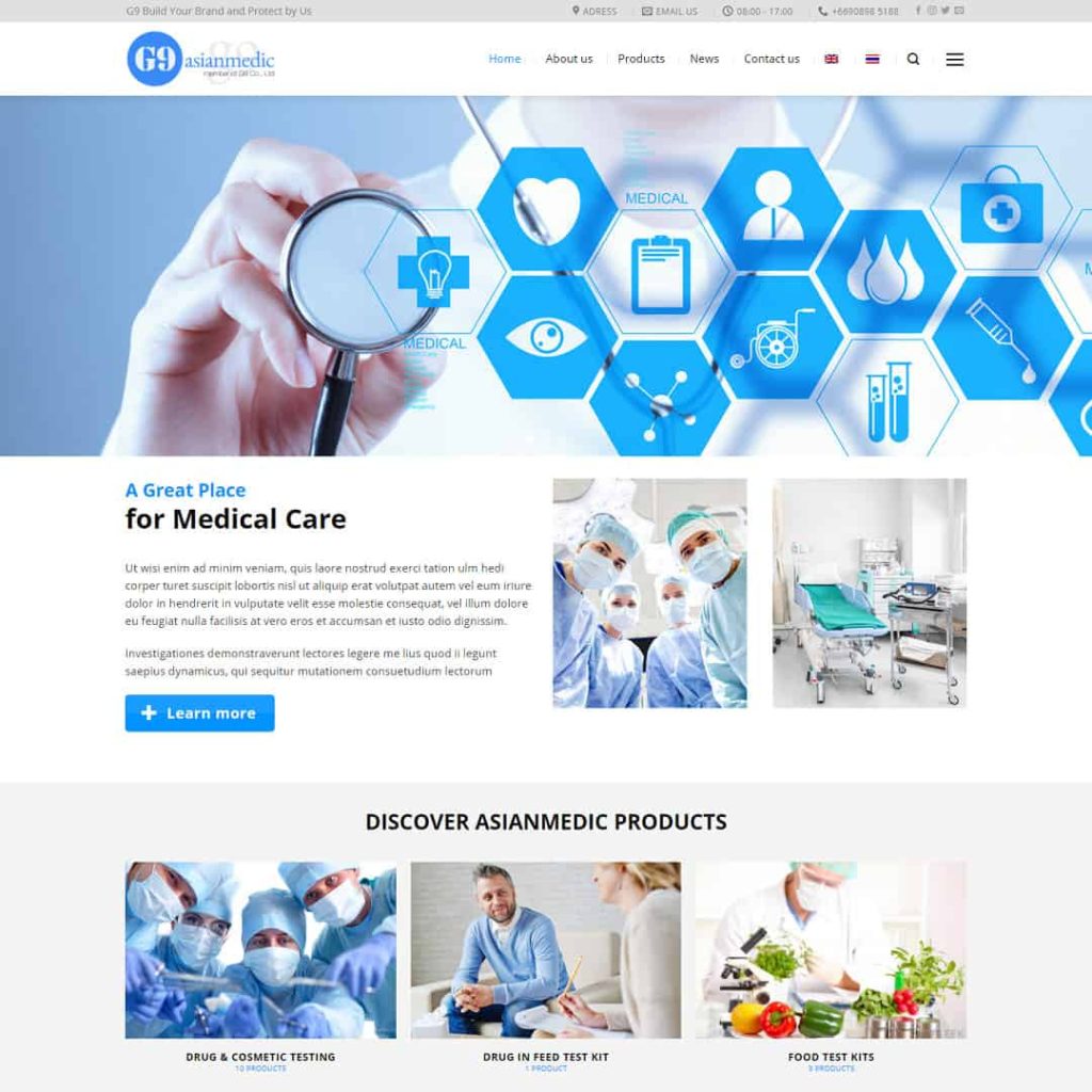 Theme giới thiệu sản phẩm, thiết bị y tế