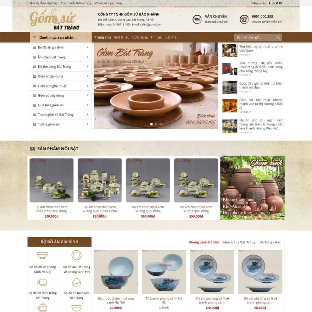 Theme bán đồ gốm, sứ