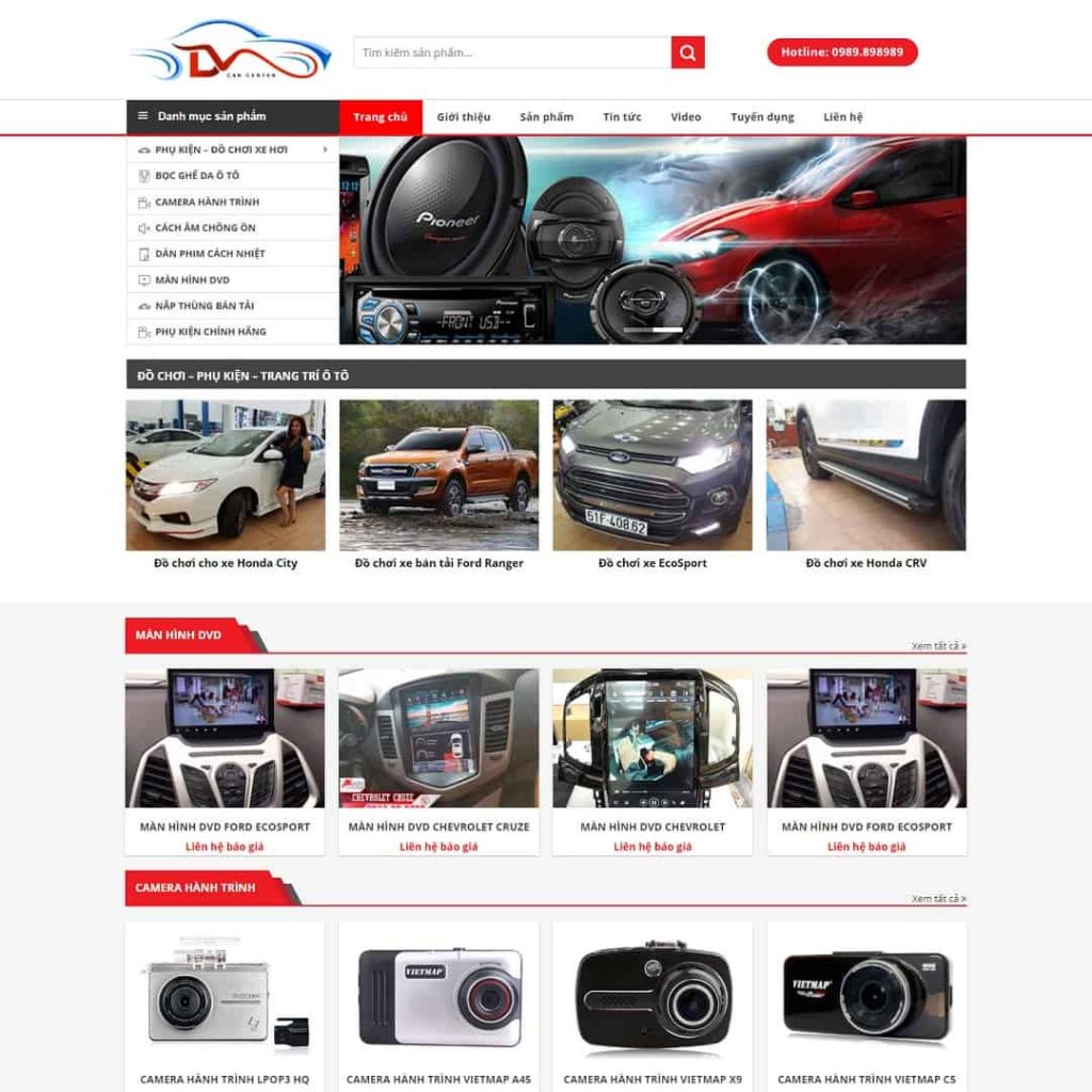 Theme bán phụ kiện, đồ chơi ô tô