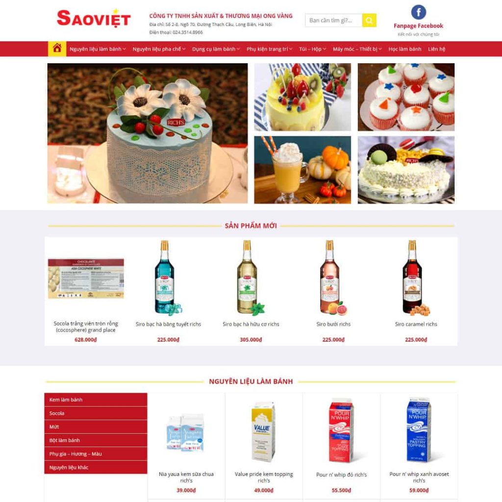 Theme bán nguyên liệu, dung cụ làm bánh 03