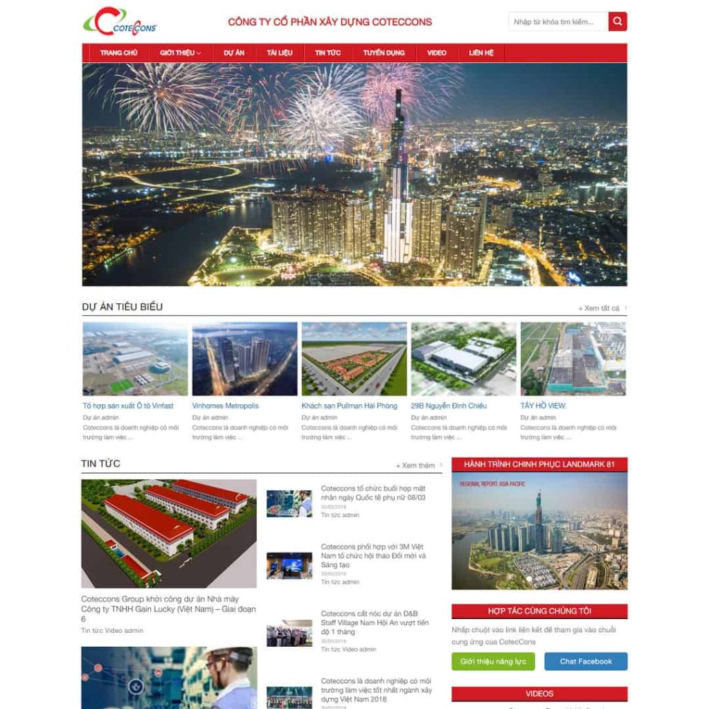 Theme giới thiệu công ty xây dựng