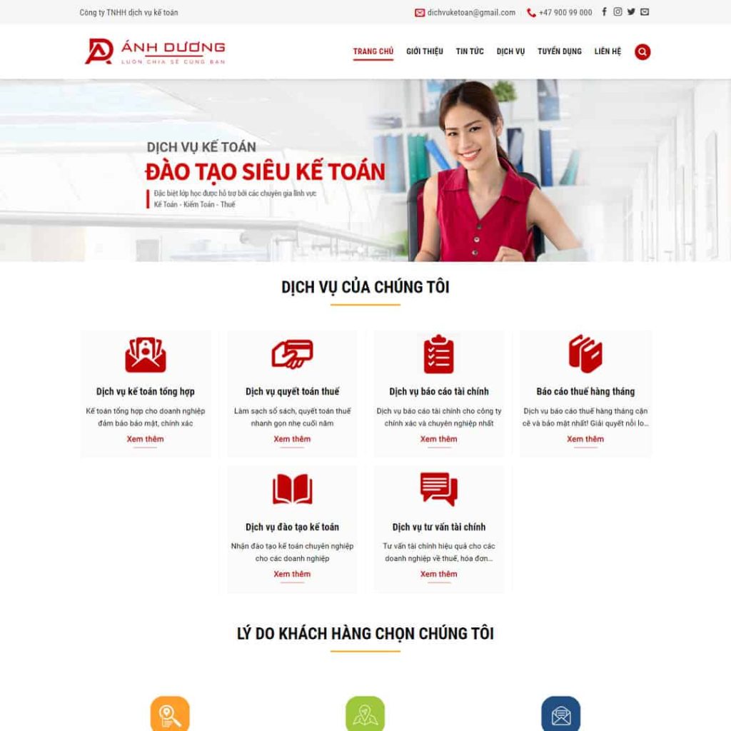 Theme giới thiệu công ty dịch vụ kế toán