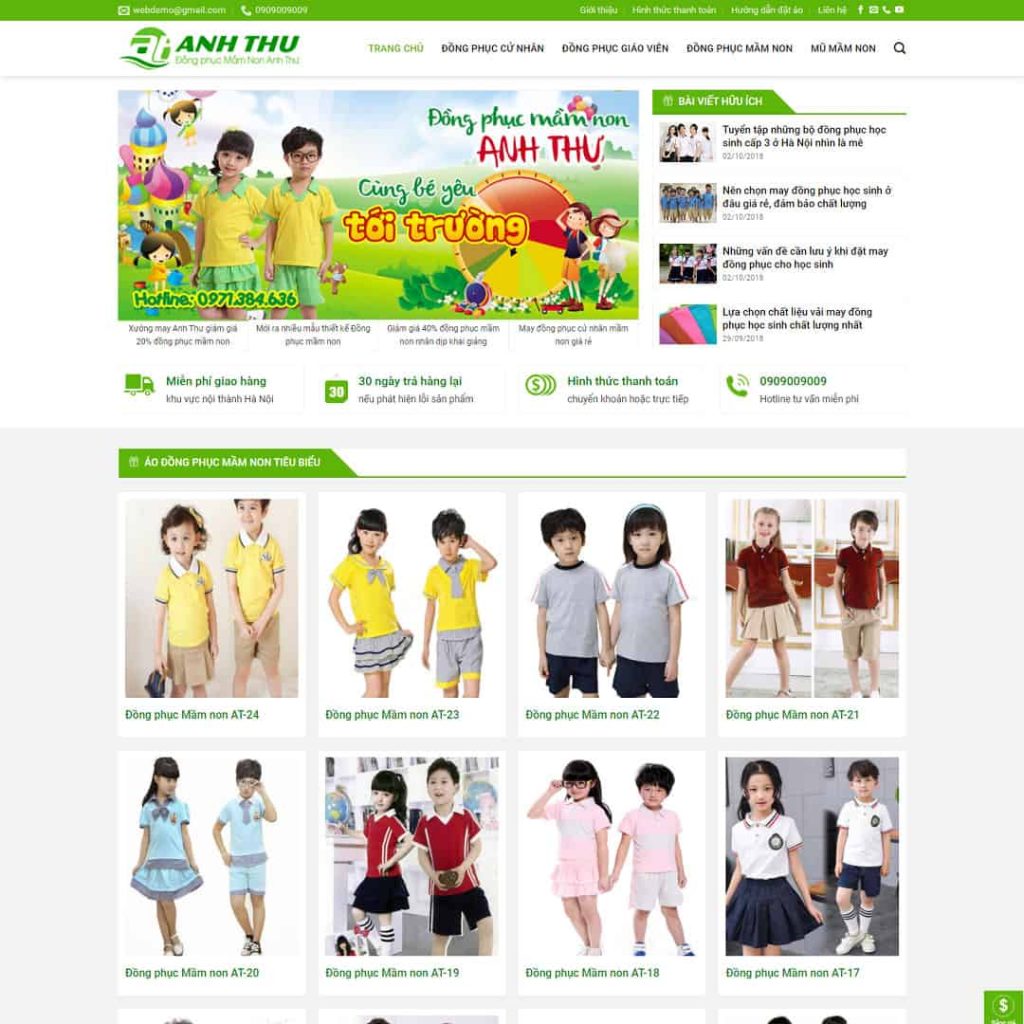 Theme dịch vụ đồng phục