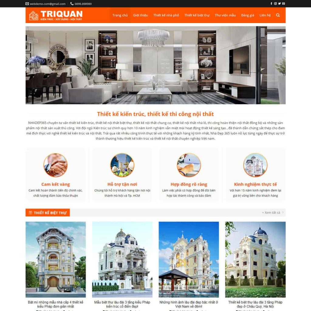 Theme công ty thiết kế kiến trúc, nội thất