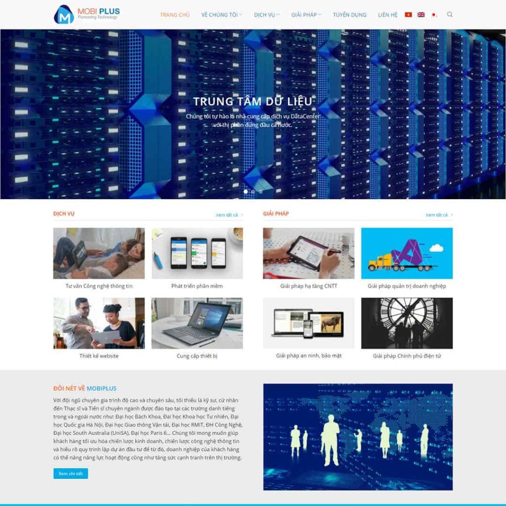 Theme giới thiệu công ty dịch vụ mạng, CNTT