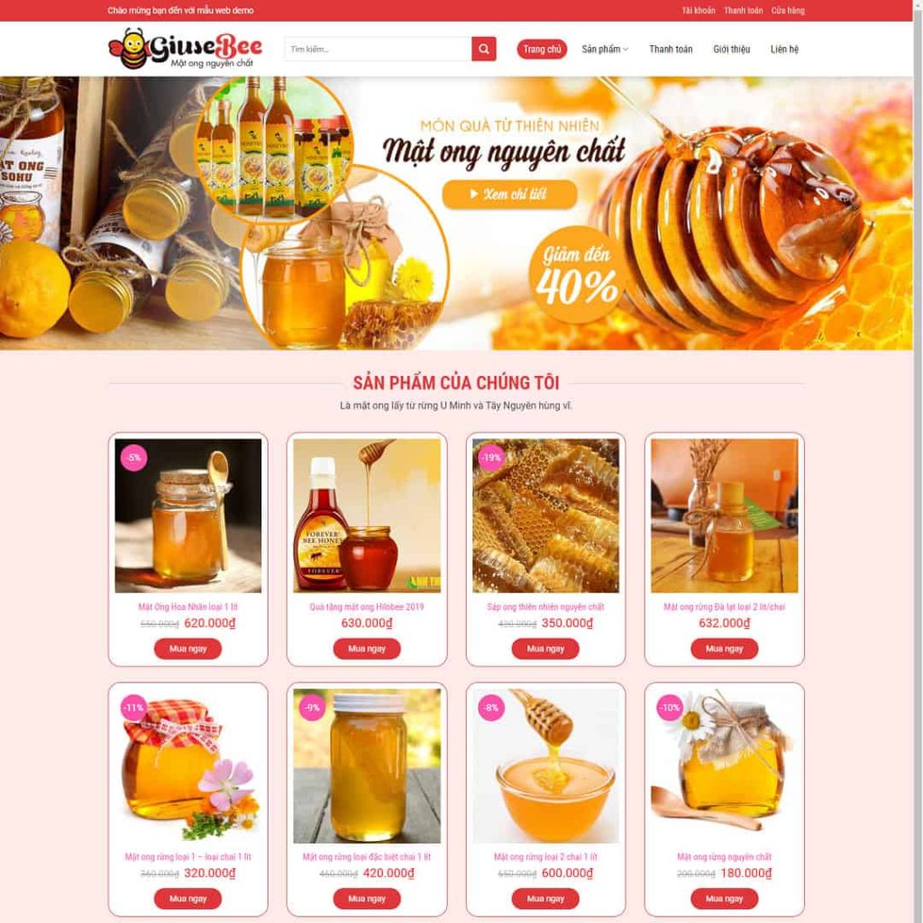 Theme bán mật ong 02