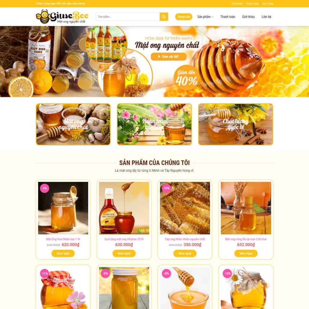 Theme bán mật ong 01