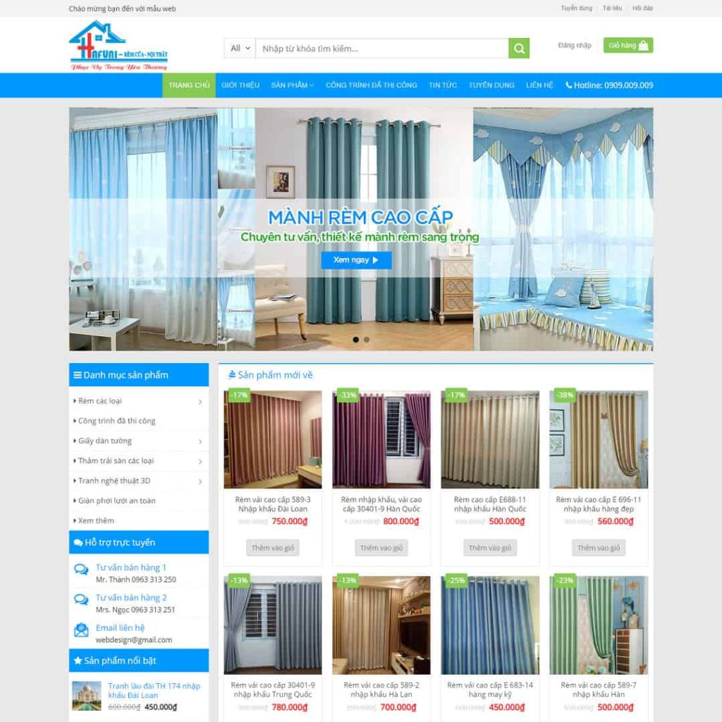 Theme cửa hàng bán mành rèm