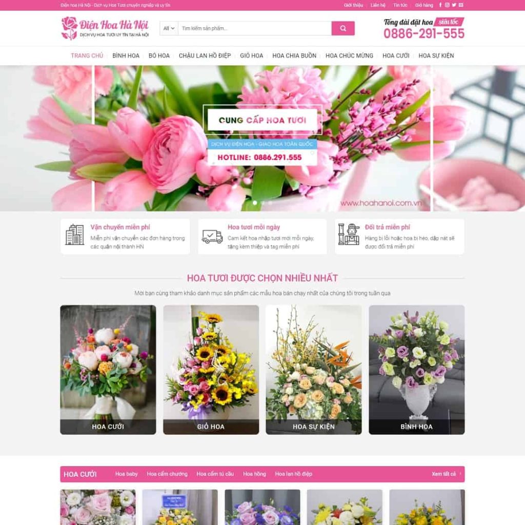 Theme cửa hàng bán hoa 02