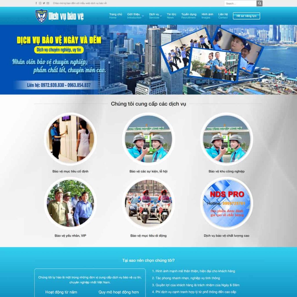 Theme công ty, dịch vụ bảo vệ