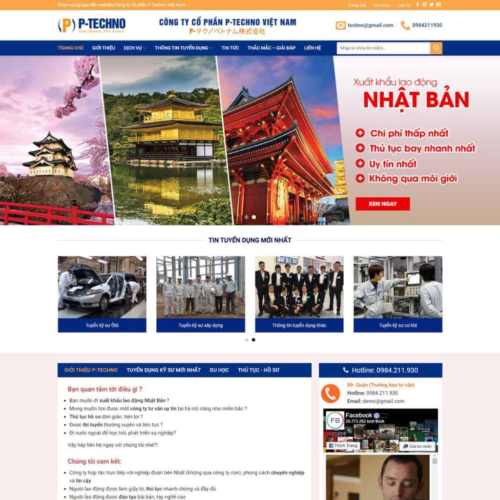 Theme công ty xuất khẩu lao động 02