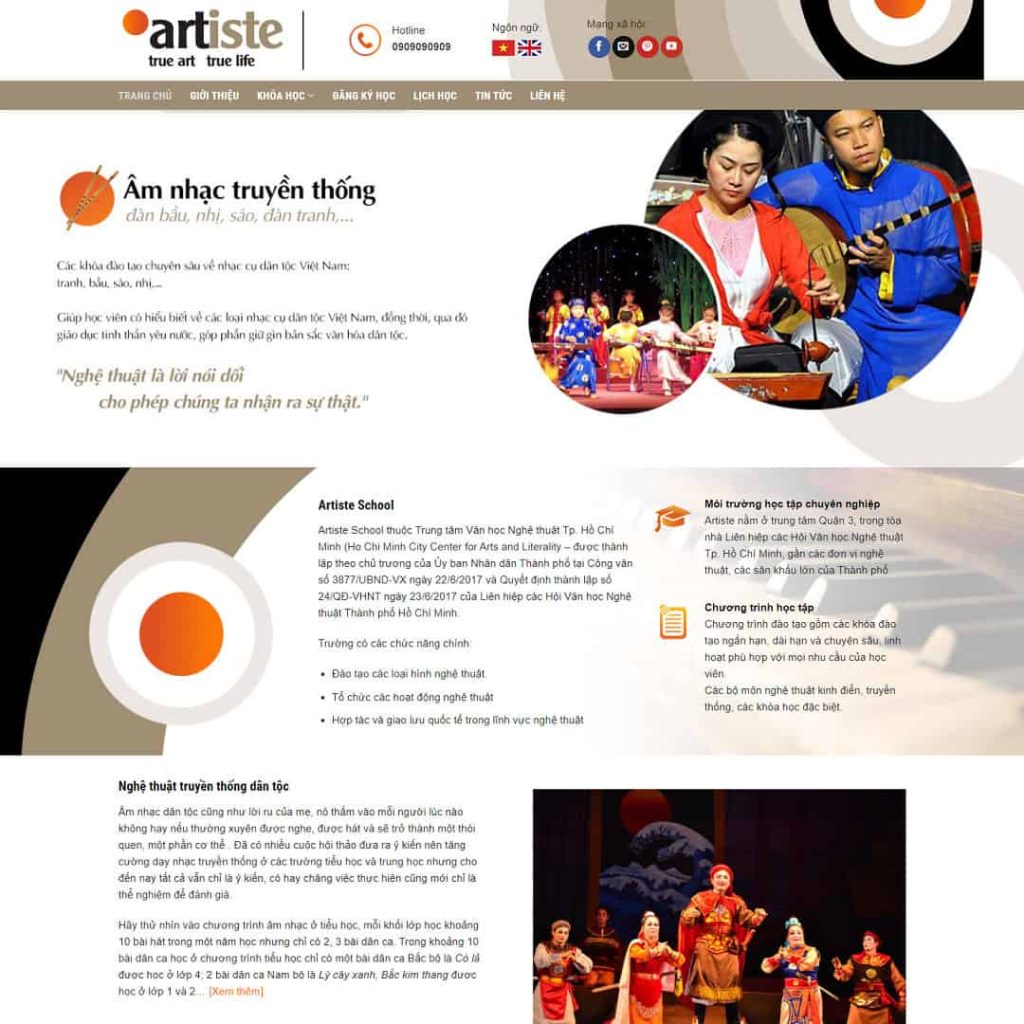Theme giới thiệu Artiste School