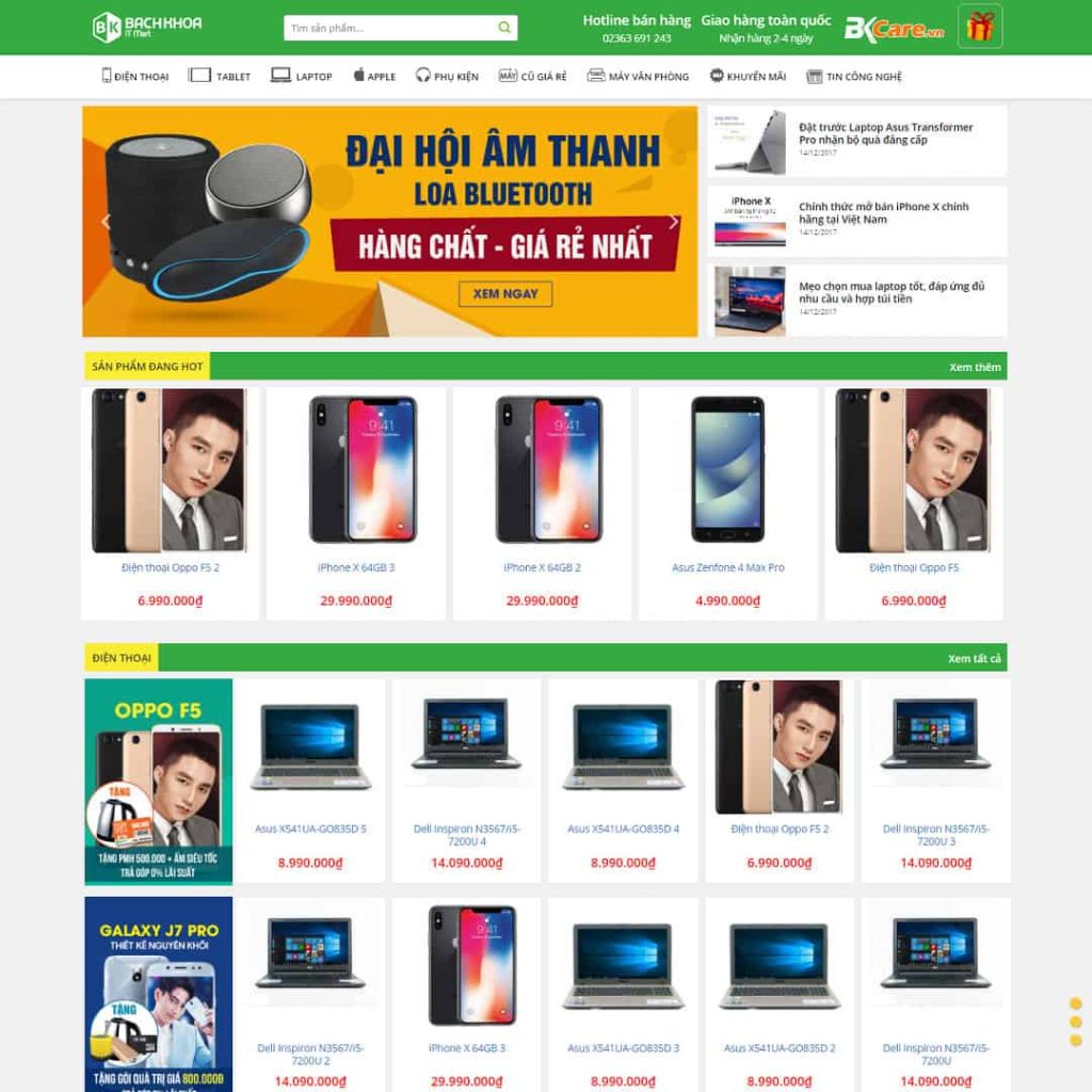 Theme bách khoa Shop