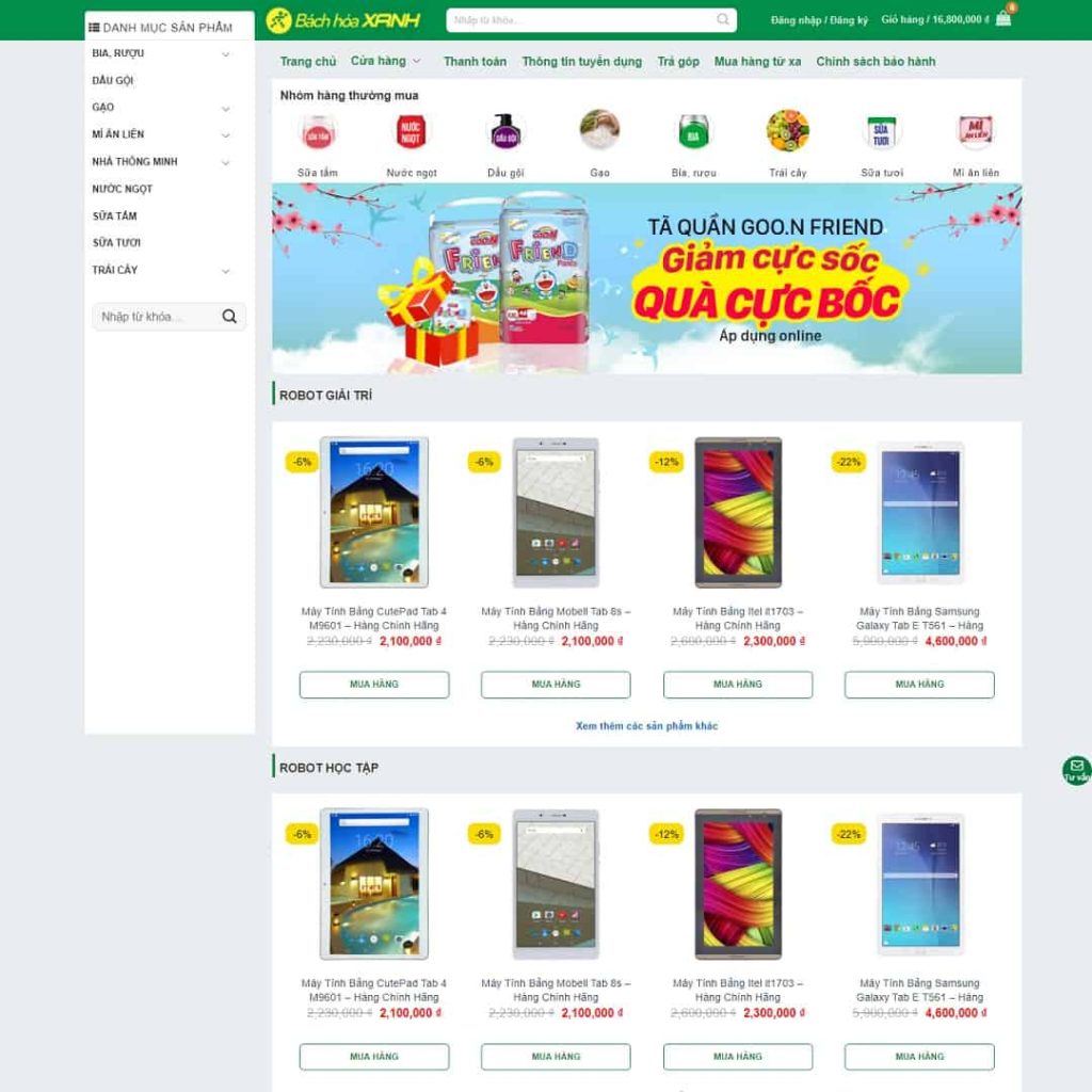 Theme bách hóa shop