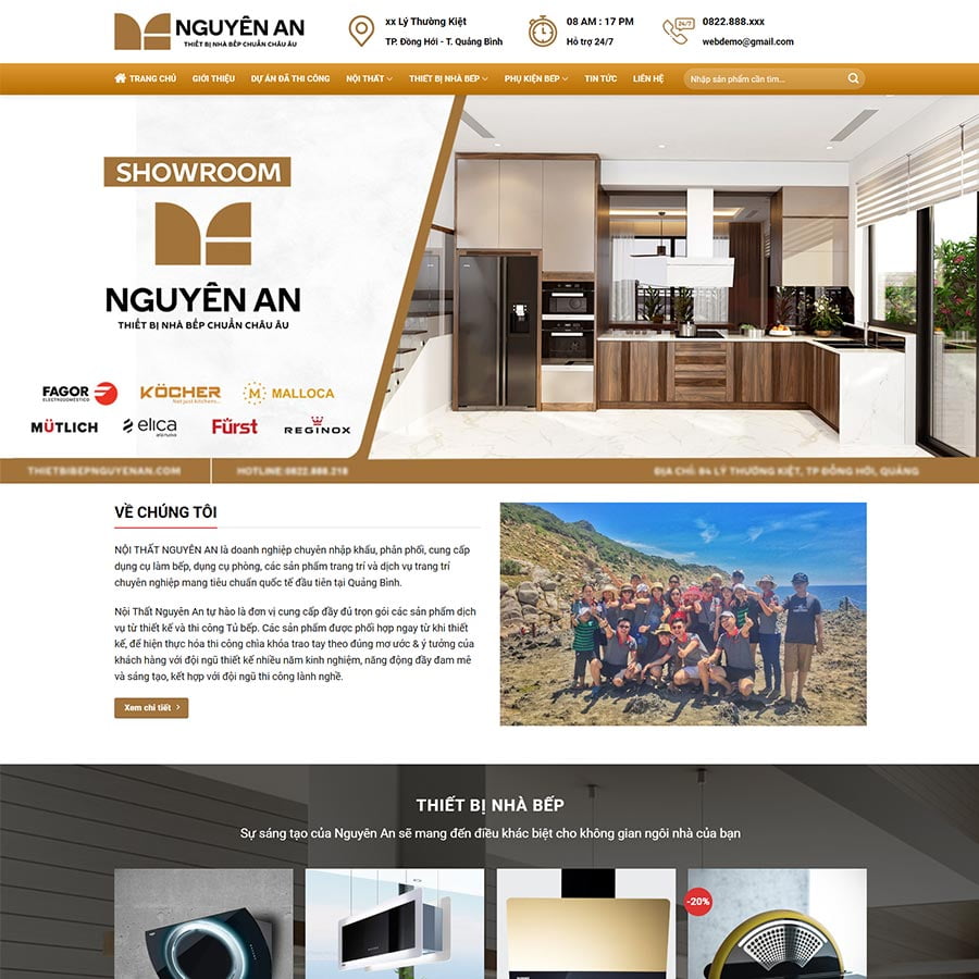 Theme mẫu thiết bị nhà bếp