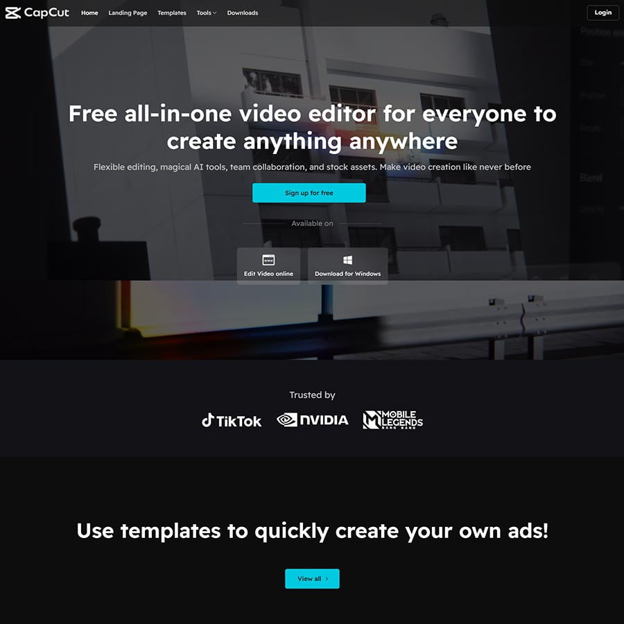 Theme mẫu giới thiệu Capcut