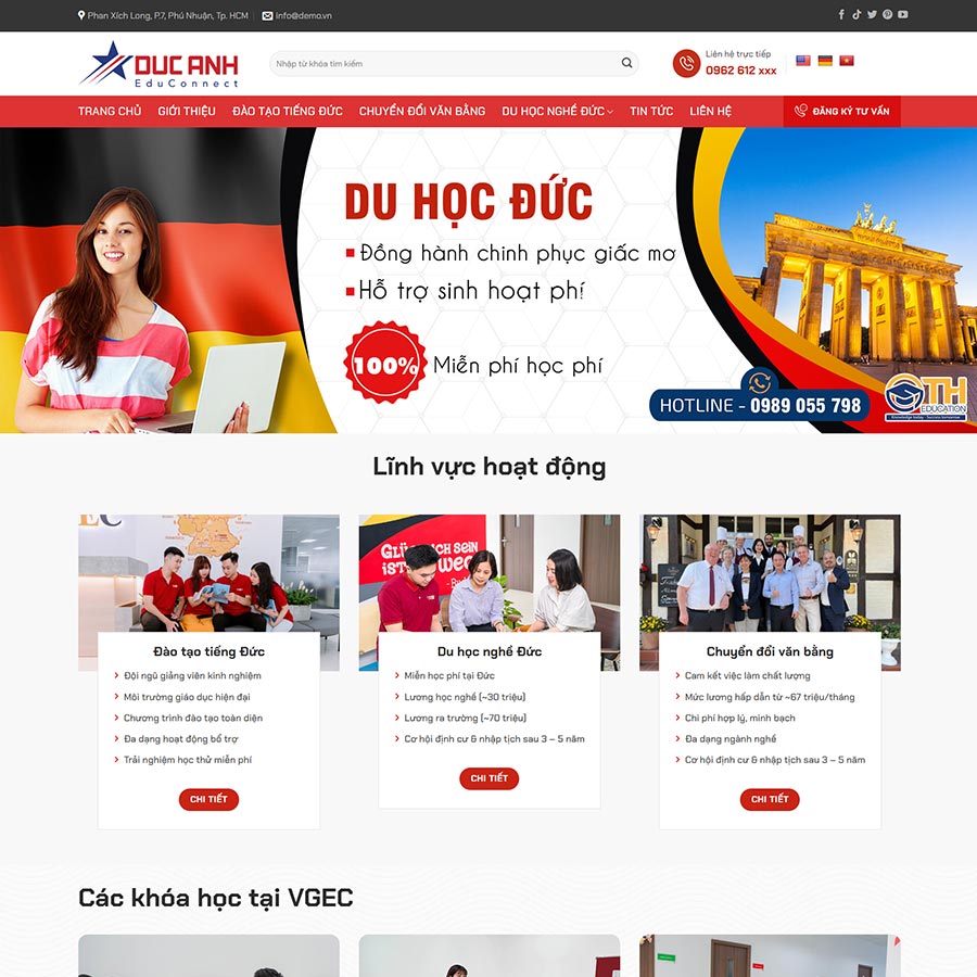 Theme đào tạo, du học Đức
