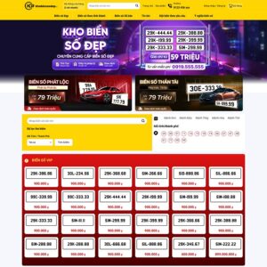 Theme mua bán biển số đẹp, có dịch biển số xe