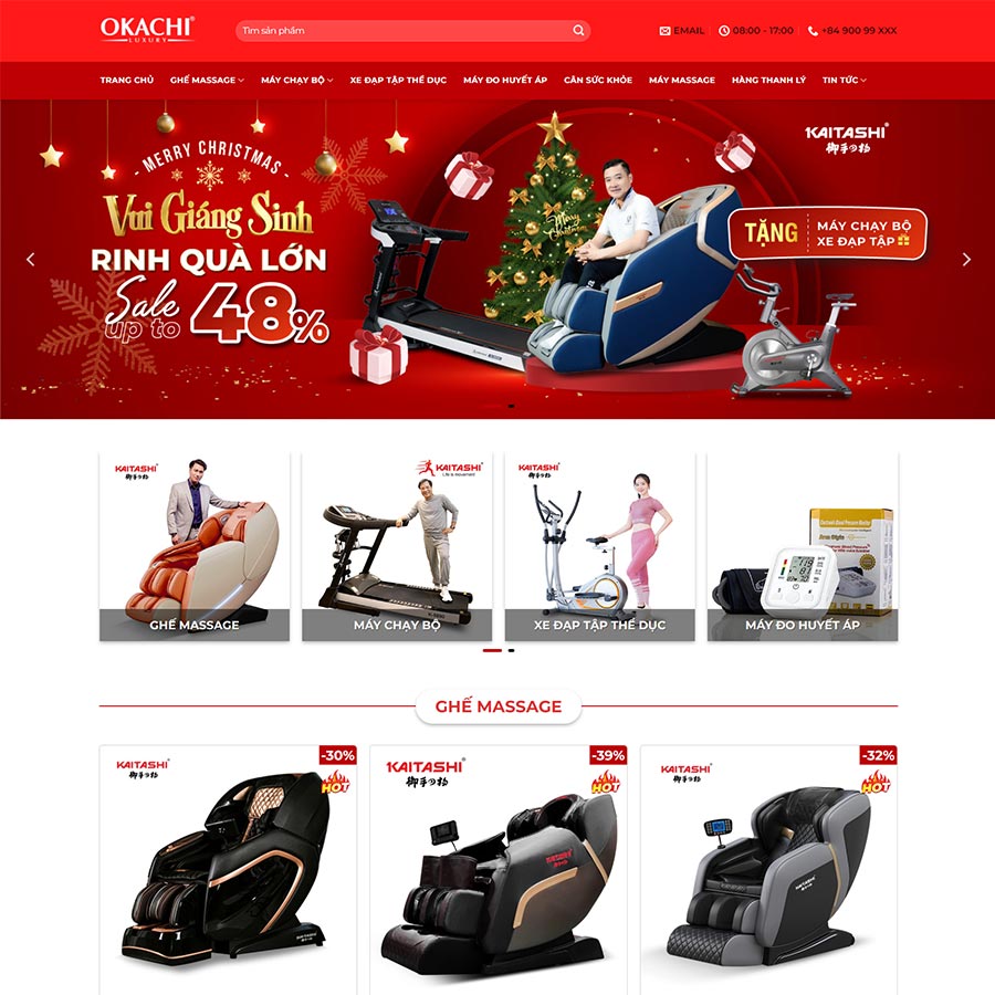 Theme bán ghế Massage, máy chạy bộ