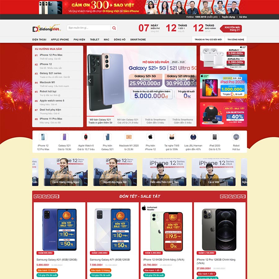 Theme bán điện thoại Di Động Việt