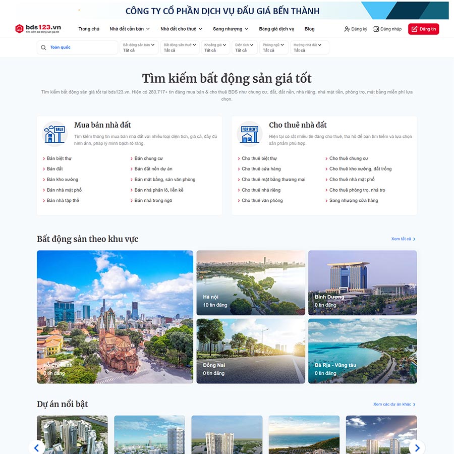 Theme bất động sản rao vặt, đăng tin