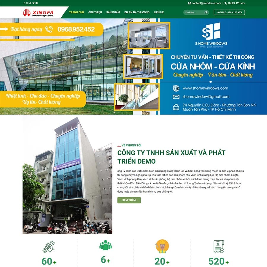 Theme công ty nhôm kính 05